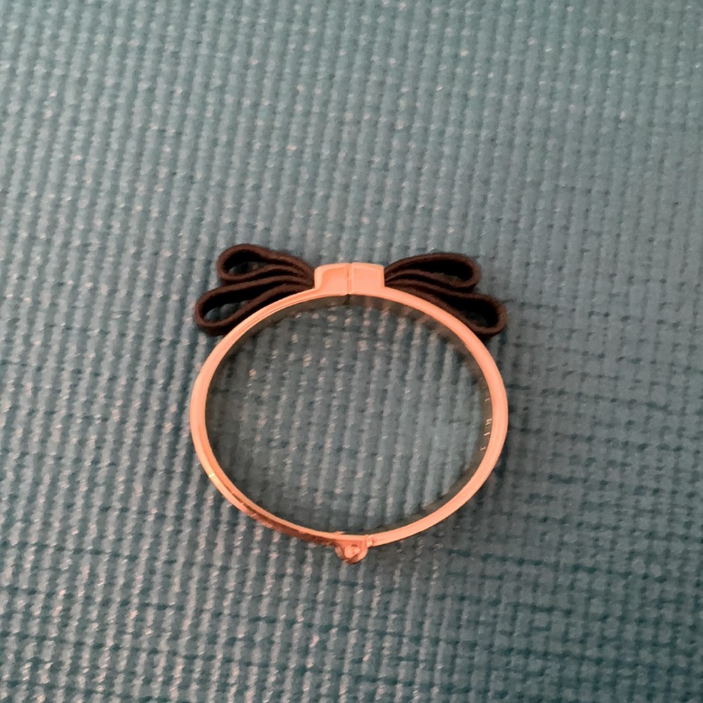 Gold and Leather bow bracelet